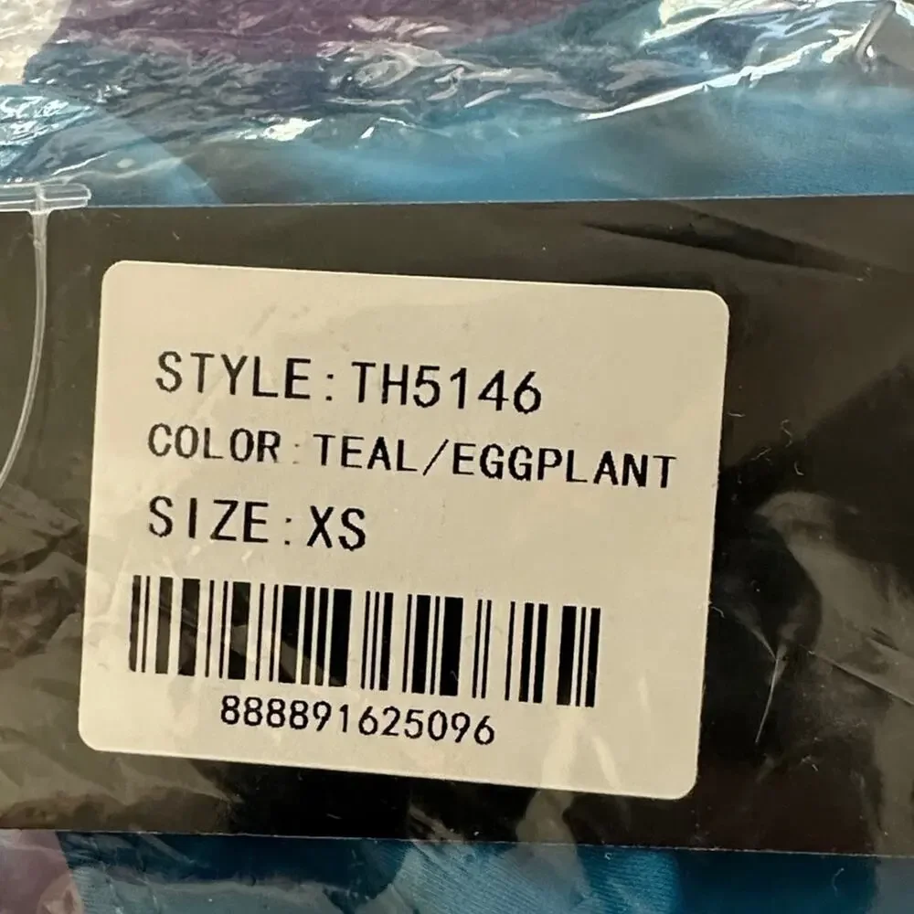 Theatricals Teal Eggplant DANCE SET Biker Shorts Crop Top Dancewear NWT